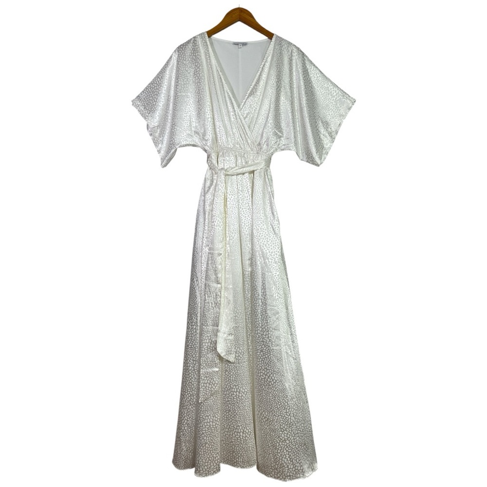 Baltic Born Savannah Print Kimono Maxi Dress in White Size Small